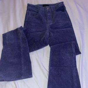 Corduroy purple boot cut jeans